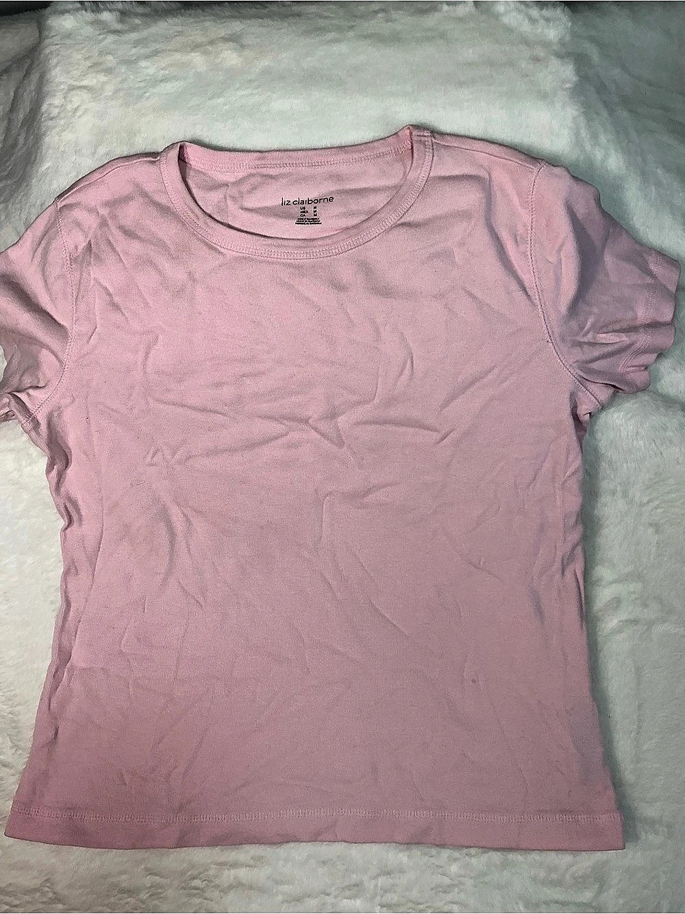 Liz Claiborne Short Sleeve Tee in Pink Size Small